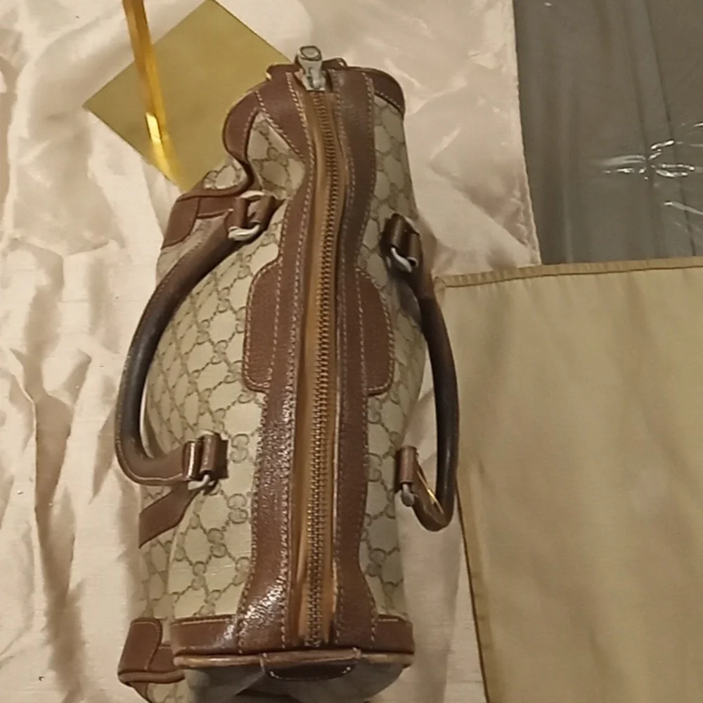 Vintage Gucci Coated Canvas Boston Bag